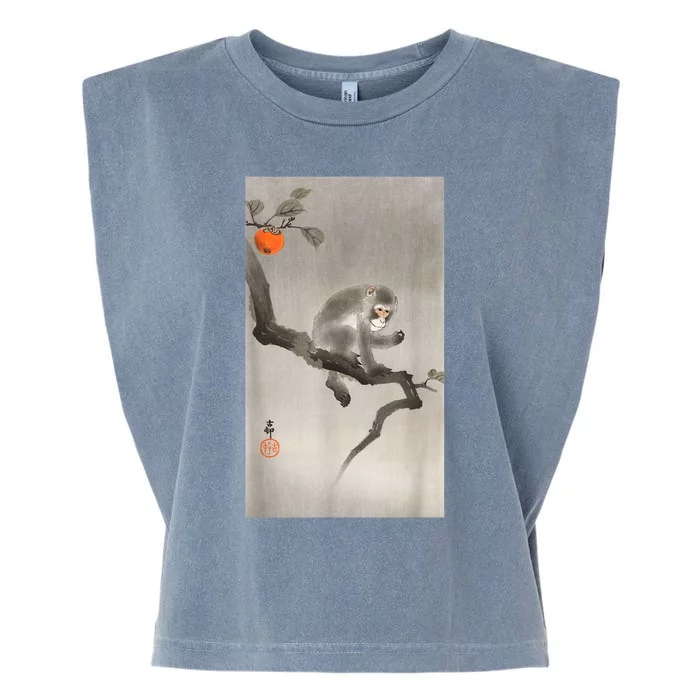 Vintage Macaque Monkey Japanese Nature Japan Art Garment-Dyed Women's Muscle Tee