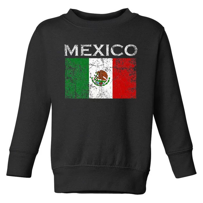 Vintage Mexico Mexican Flag Pride Toddler Sweatshirt