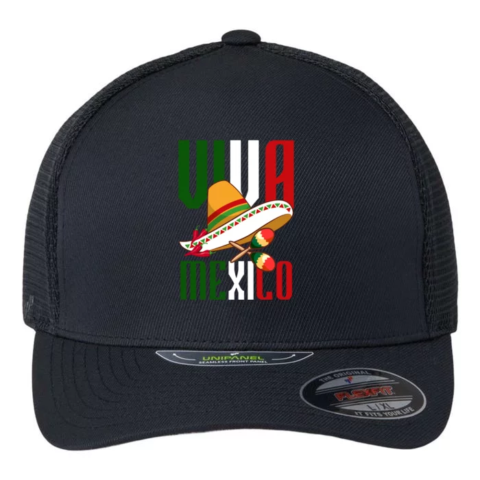 Viva Mexico Mexican Pride Flexfit Unipanel Trucker Cap