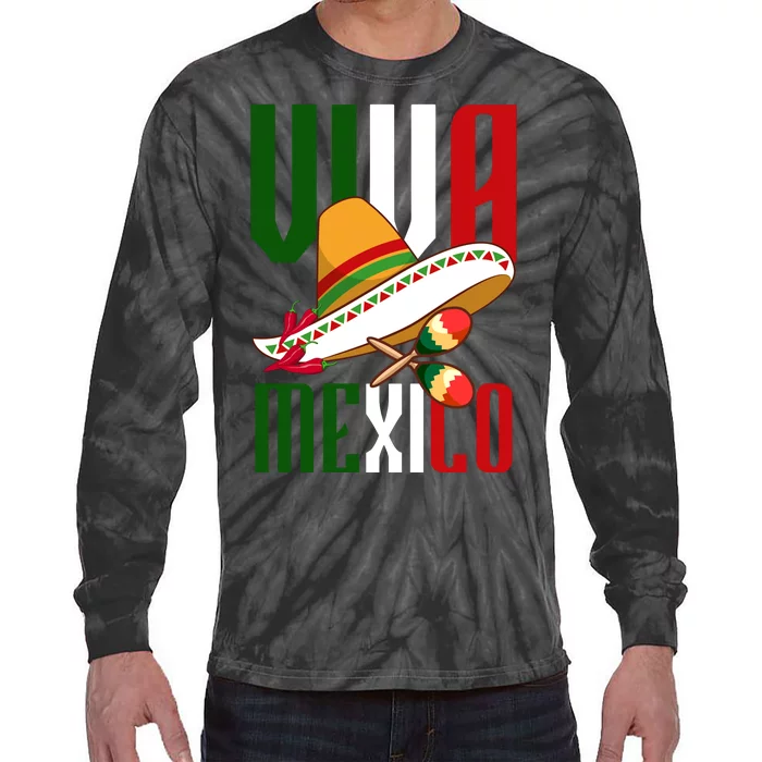 Viva Mexico Mexican Pride Tie-Dye Long Sleeve Shirt