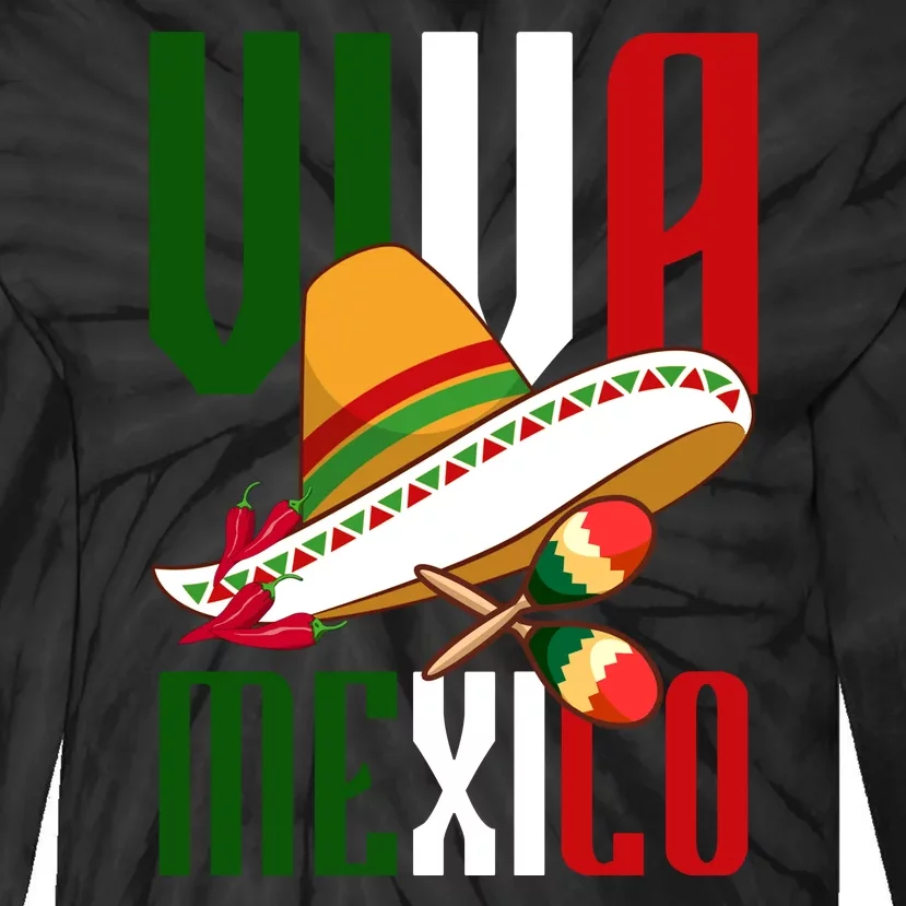 Viva Mexico Mexican Pride Tie-Dye Long Sleeve Shirt