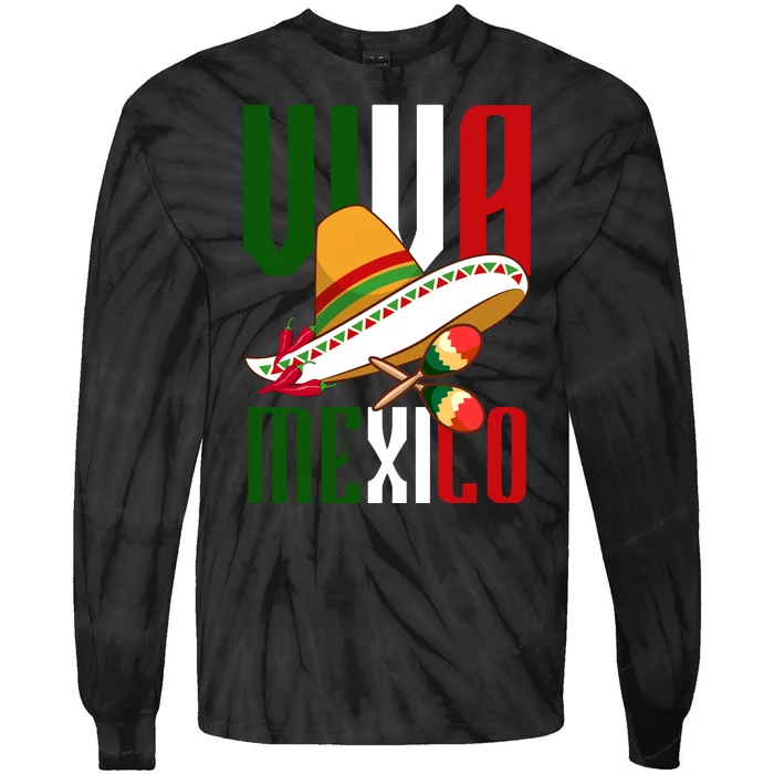 Viva Mexico Mexican Pride Tie-Dye Long Sleeve Shirt