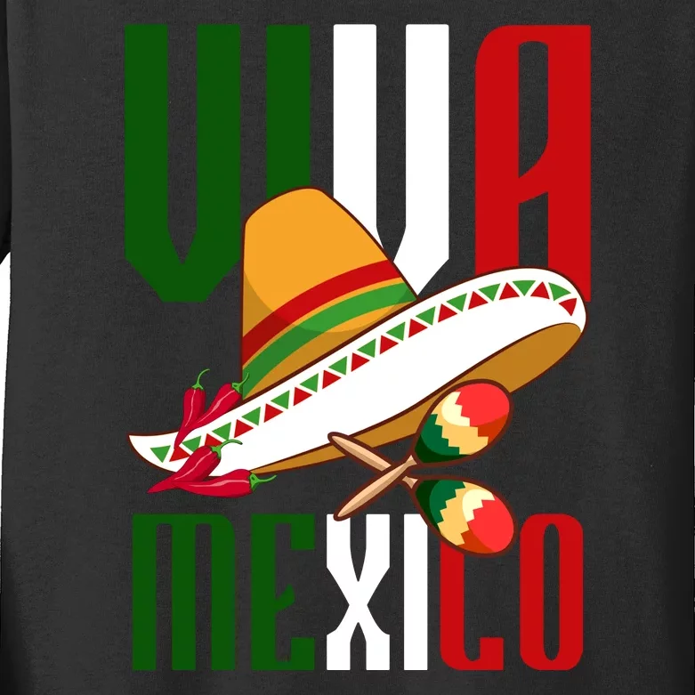 Viva Mexico Mexican Pride Kids Long Sleeve Shirt