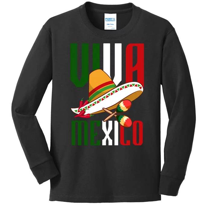 Viva Mexico Mexican Pride Kids Long Sleeve Shirt