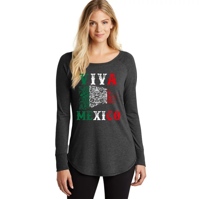 Viva Mexico Mexican Independence Day Women's Perfect Tri Tunic Long Sleeve Shirt