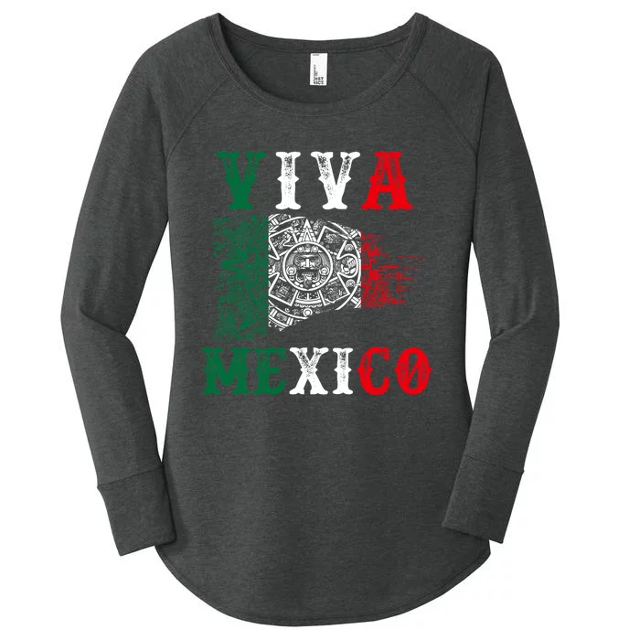 Viva Mexico Mexican Independence Day Women's Perfect Tri Tunic Long Sleeve Shirt