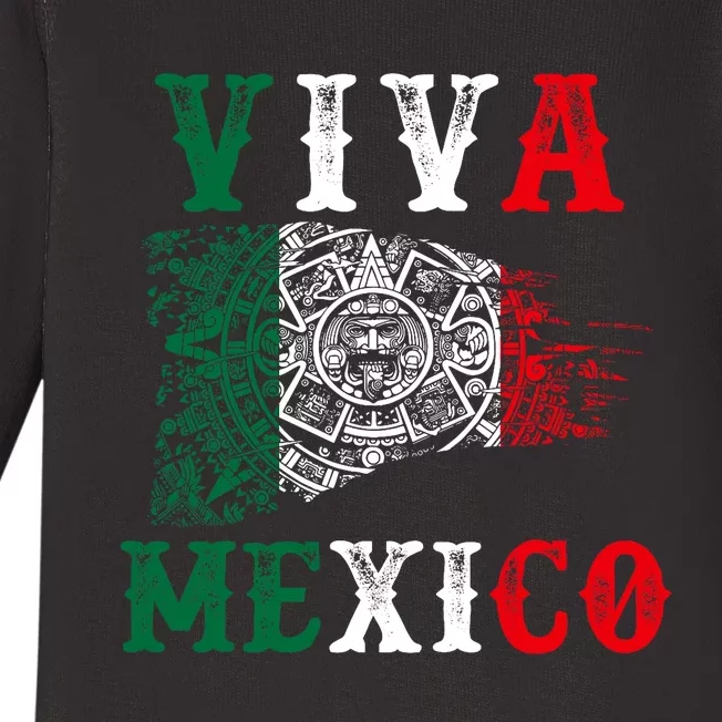 Viva Mexico Mexican Independence Day Baby Long Sleeve Bodysuit