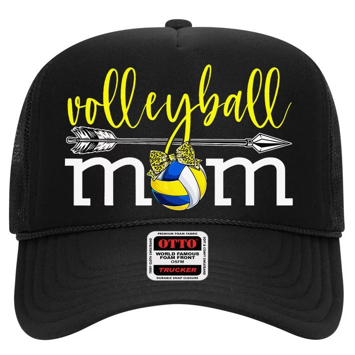 Volleyball Mom Mother's Day For Cute Sport Lover High Crown Mesh Trucker Hat