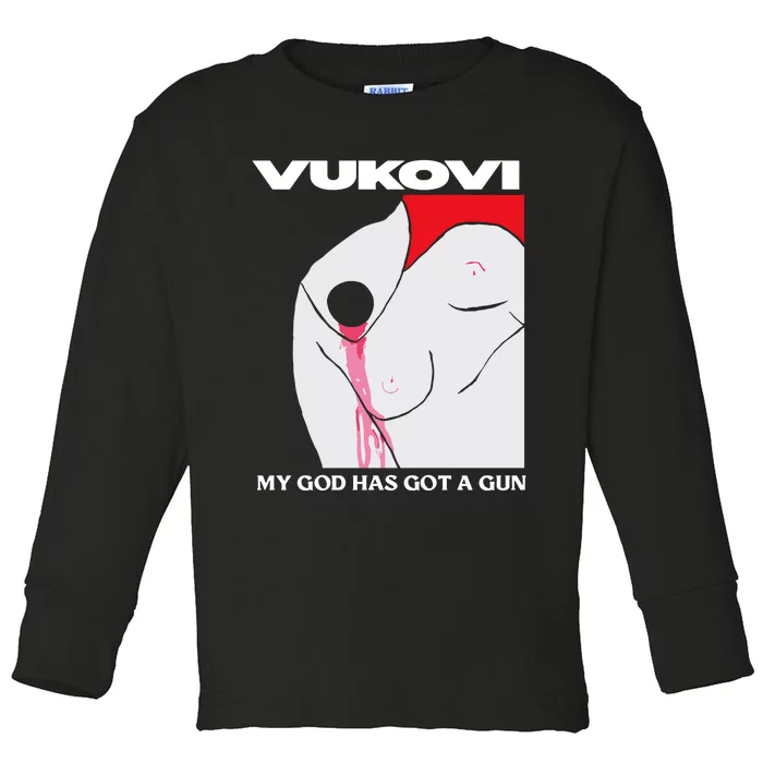 Vukovi Mghgag My God Has Got A Gun Toddler Long Sleeve Shirt