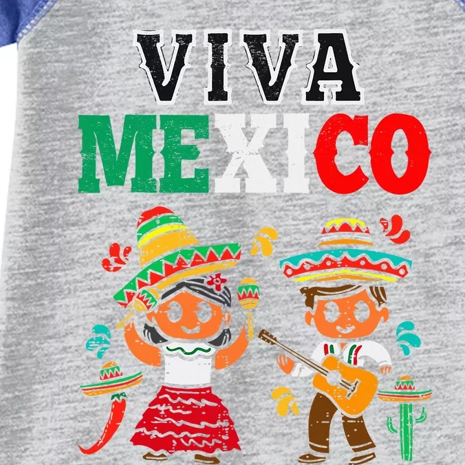 Viva Mexico Maracas Guitar Mexican Independence Infant Baby Jersey Bodysuit