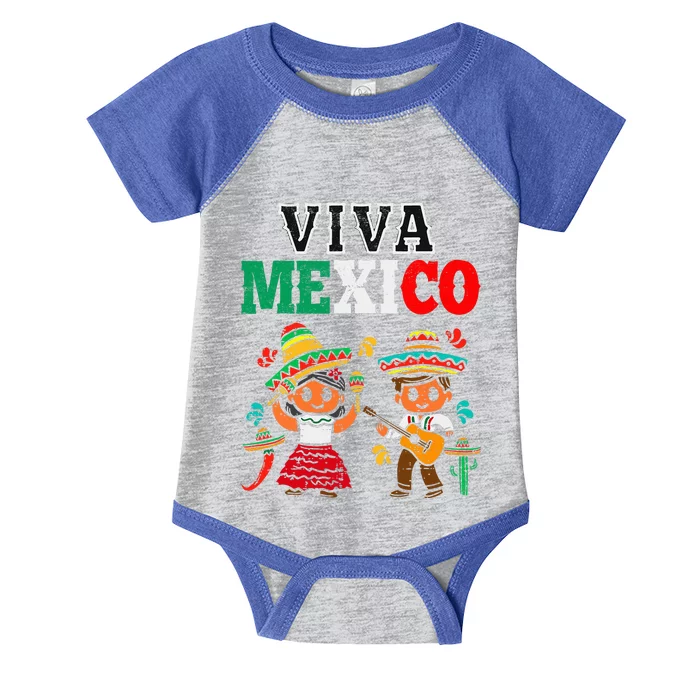 Viva Mexico Maracas Guitar Mexican Independence Infant Baby Jersey Bodysuit