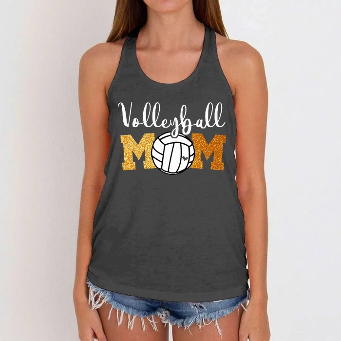 Volleyball Mom Mothers Day Volleyball Game Day Cheer Mom Women's Knotted Racerback Tank