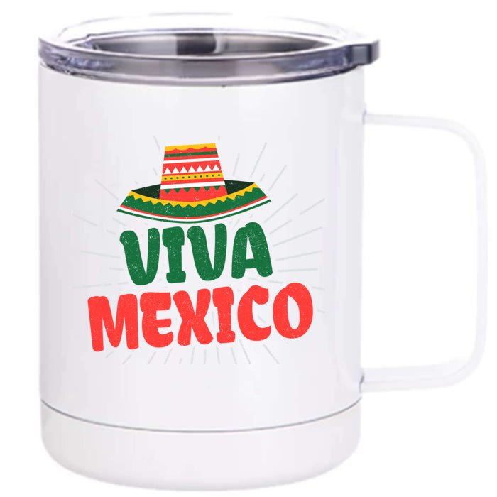 Viva Mexico Mexican Independence Day Gift Front & Back 12oz Stainless Steel Tumbler Cup