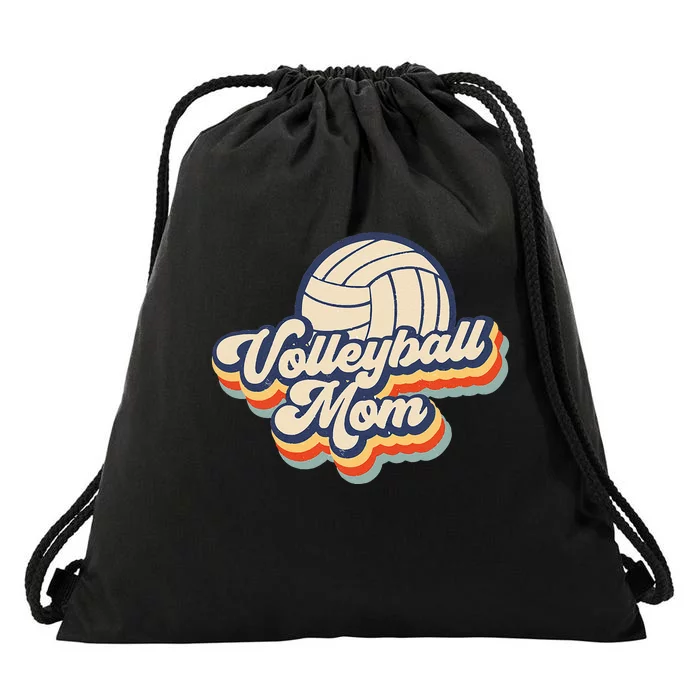 Volleyball Mom Mama Mothers Day Vintage Retro Funny Women Drawstring Bag