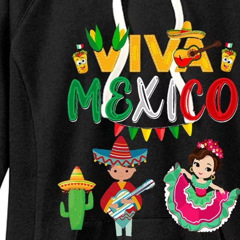 Viva Mexico Maracas Mexican Independence Women's Fleece Hoodie