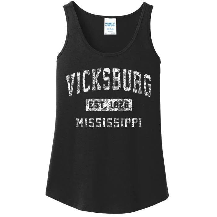 Vicksburg Mississippi Ms Vintage Established Sports Ladies Essential Tank