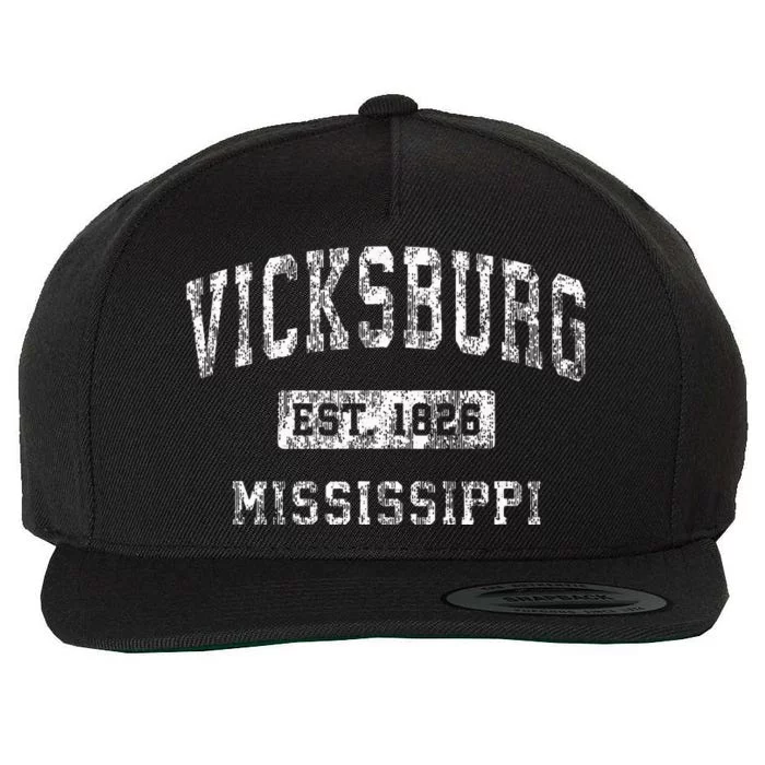 Vicksburg Mississippi Ms Vintage Established Sports Wool Snapback Cap