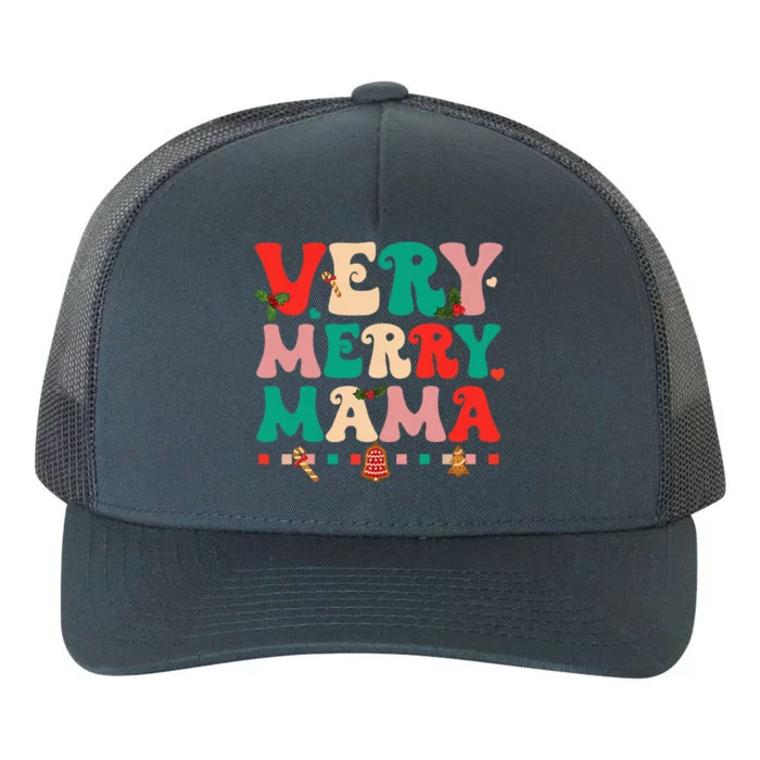 Very Merry Mama Christmas Happy Holiday Noel Tree Family Yupoong Adult 5-Panel Trucker Hat