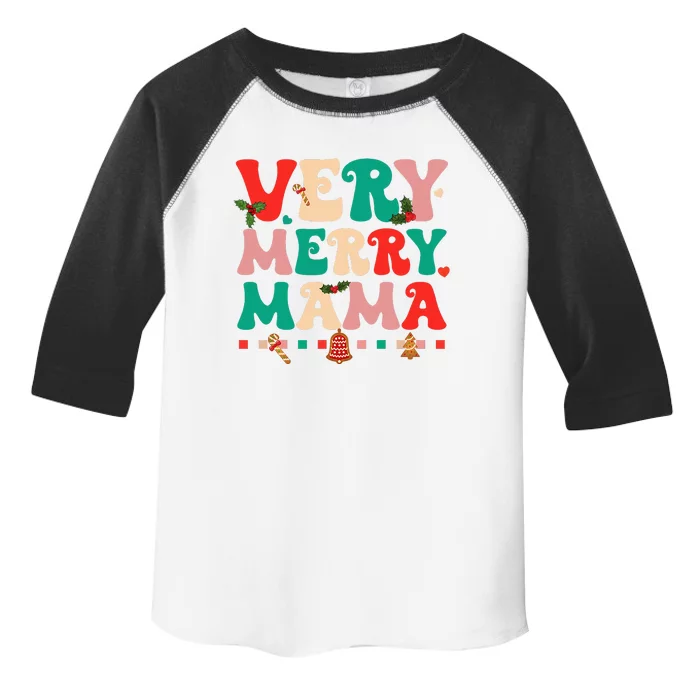 Very Merry Mama Christmas Happy Holiday Noel Tree Family Toddler Fine Jersey T-Shirt