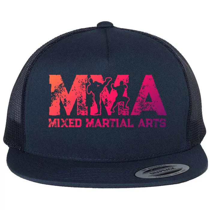 Vintage Mixed Martial Arts Mma Gift Flat Bill Trucker Hat