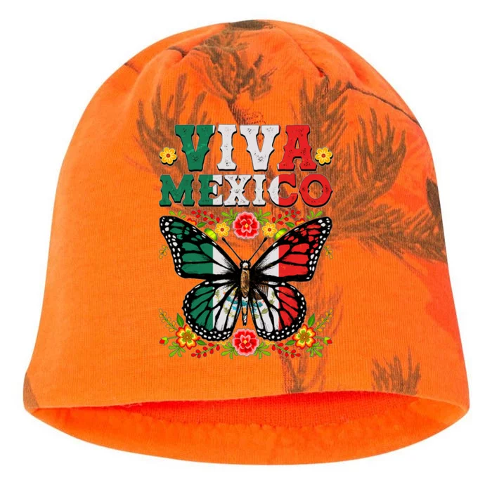 Viva Mexico Mexican Independence Day Butterfly Kati - Camo Knit Beanie