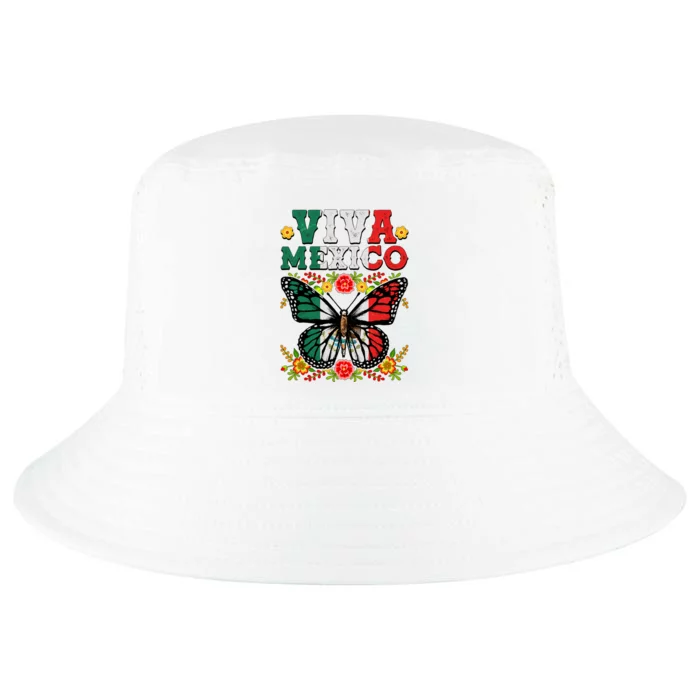 Viva Mexico Mexican Independence Day Butterfly Cool Comfort Performance Bucket Hat