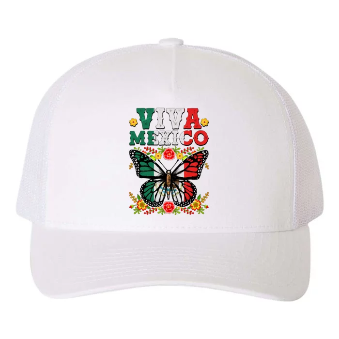 Viva Mexico Mexican Independence Day Butterfly Yupoong Adult 5-Panel Trucker Hat