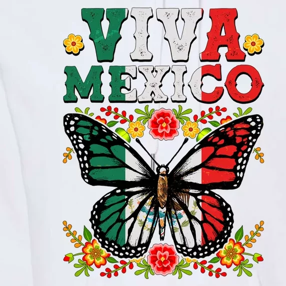 Viva Mexico Mexican Independence Day Butterfly Premium Hoodie