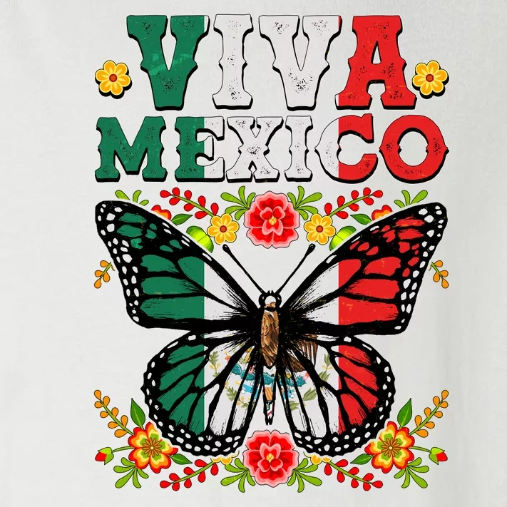 Viva Mexico Mexican Independence Day Butterfly Toddler Long Sleeve Shirt