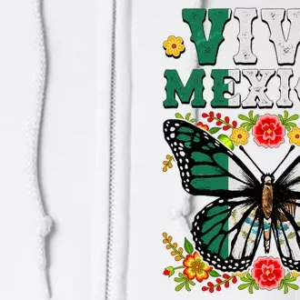 Viva Mexico Mexican Independence Day Butterfly Full Zip Hoodie