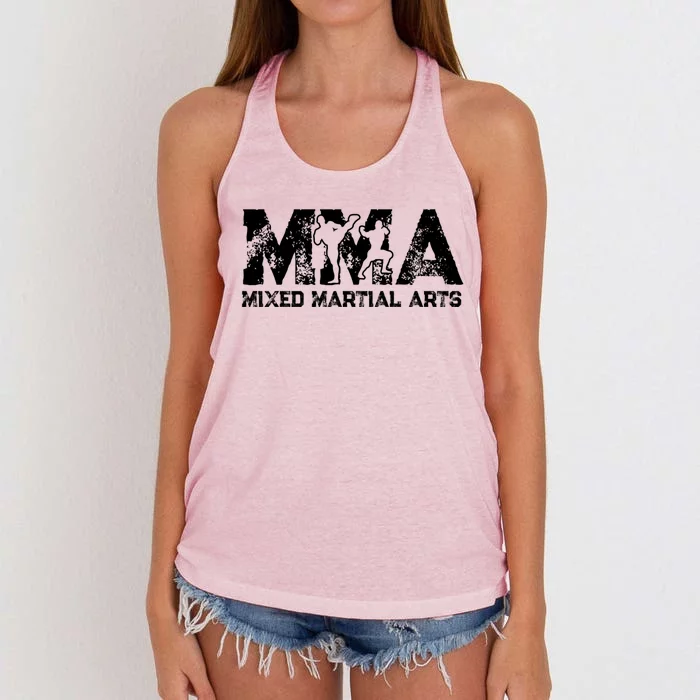 Vintage Mixed Martial Arts Mma Gift Women's Knotted Racerback Tank