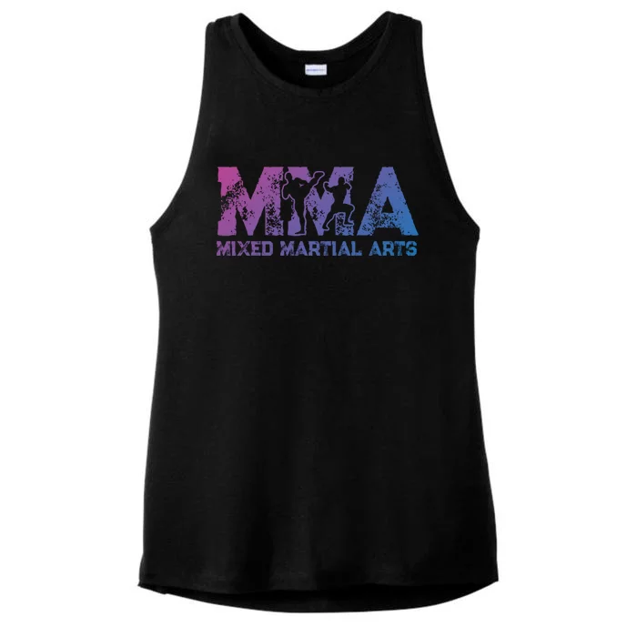 Vintage Mixed Martial Arts Mma Gift Ladies Tri-Blend Wicking Tank