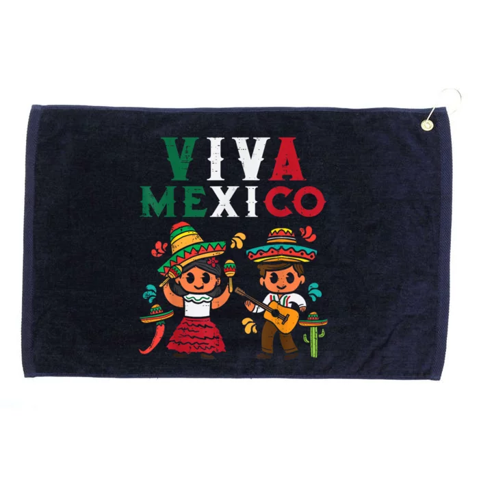 Viva Mexico Maracas Guitar Mexican Independence Grommeted Golf Towel