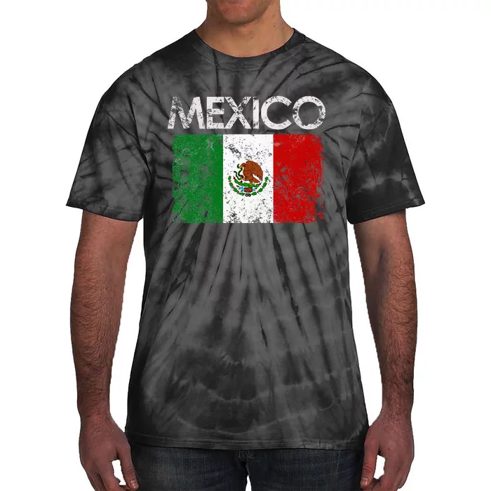 Vintage Mexico Mexican Flag Pride Gift Tie-Dye T-Shirt