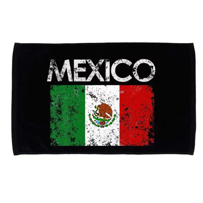 Vintage Mexico Mexican Flag Pride Gift Microfiber Hand Towel