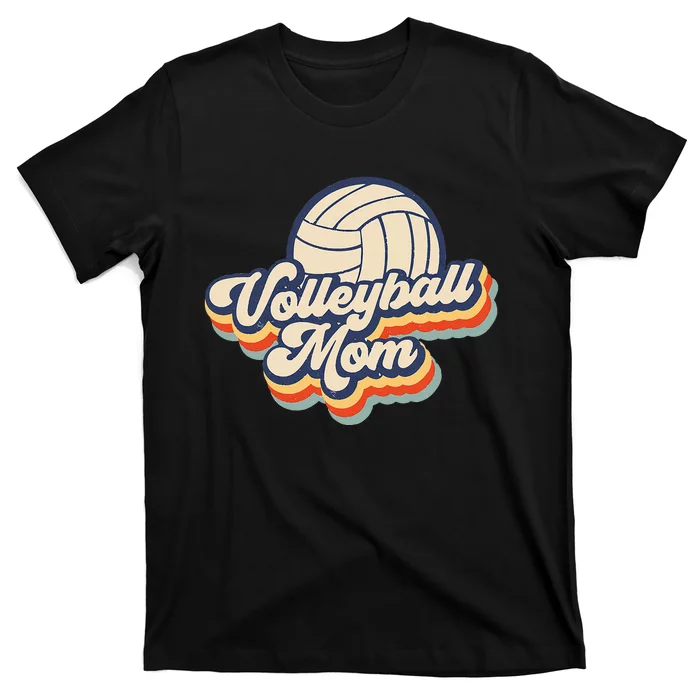 Volleyball Mom Mama Mothers Day Vintage Retro Funny Women T-Shirt