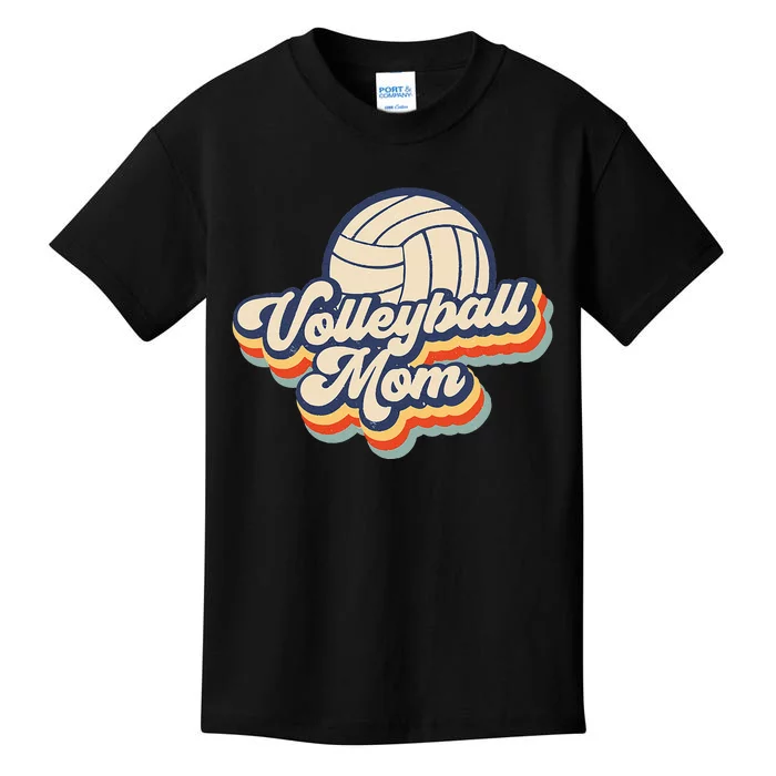 Volleyball Mom Mama Mothers Day Vintage Retro Funny Women Kids T-Shirt