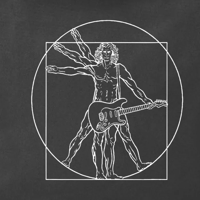 Vitruvian Man Music Electric Guitar Rock Music Zip Tote Bag