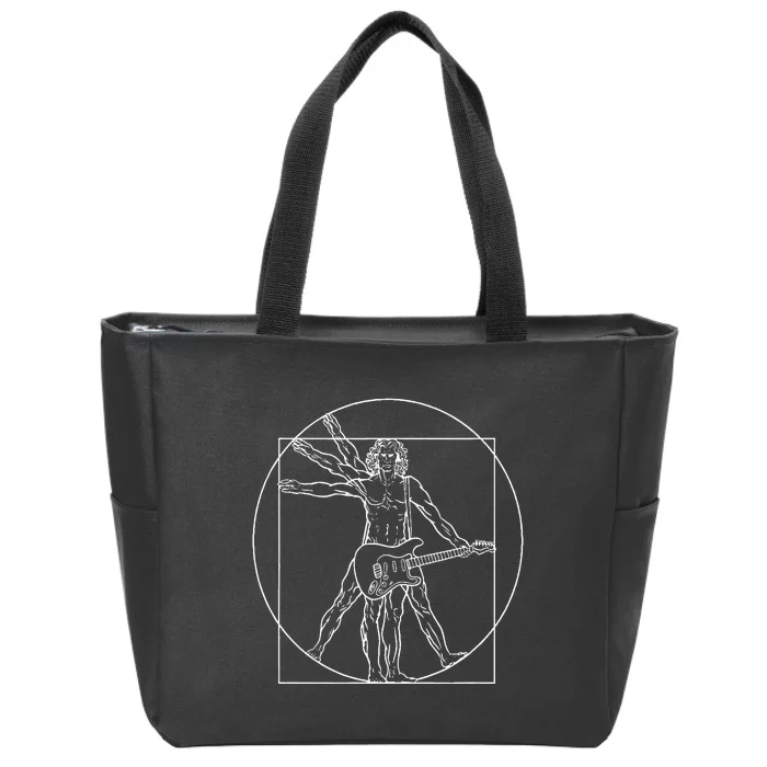 Vitruvian Man Music Electric Guitar Rock Music Zip Tote Bag