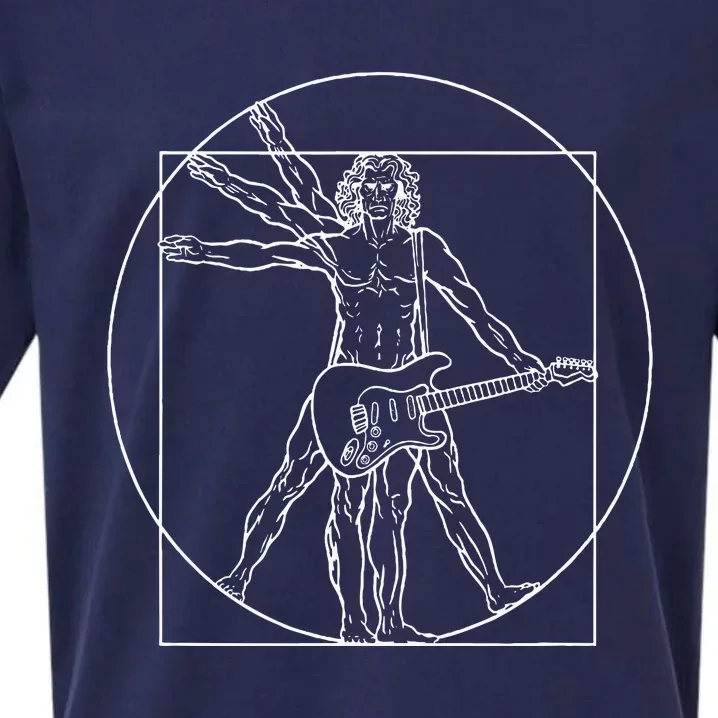 Vitruvian Man Music Electric Guitar Rock Music Sueded Cloud Jersey T-Shirt