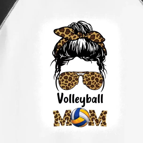 Volleyball Mom Mama Leopard Cheetah Print Bleached Fun Cute Gift Toddler Fine Jersey T-Shirt