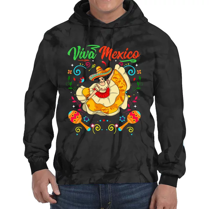 Viva Mexico Mexican independence day I Love Mexico Tie Dye Hoodie