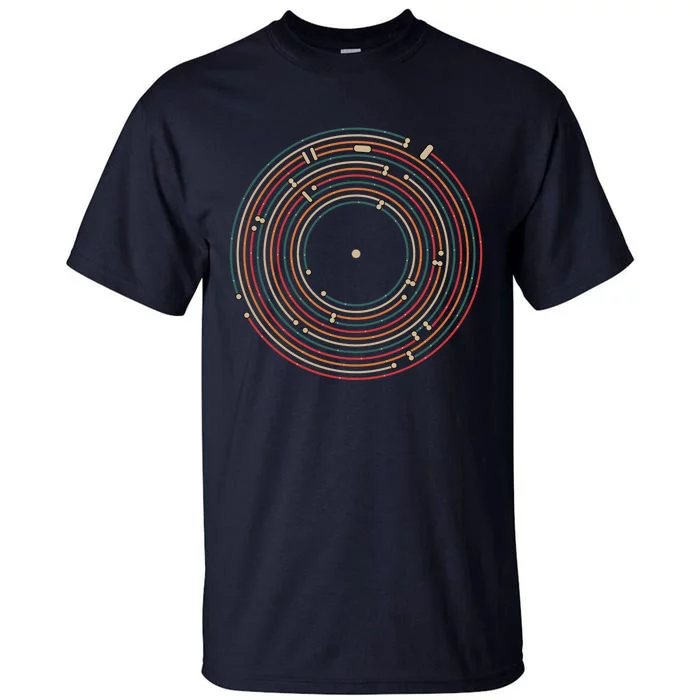 Vinyl Music Metro Record Map Labyrinth Tall T-Shirt