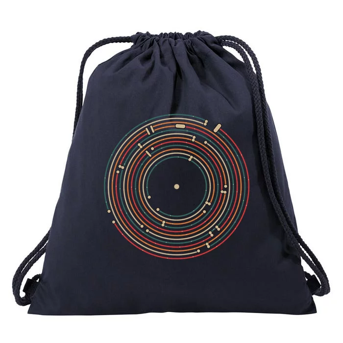 Vinyl Music Metro Record Map Labyrinth Drawstring Bag