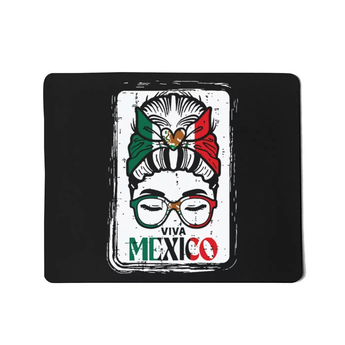 Viva Mexico Messy Bun Mexican Independence Girls Mousepad