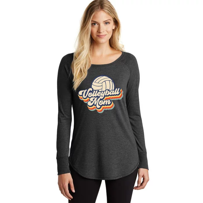 Volleyball Mom Mama Mother's Day Vintage Retro Funny Women's Perfect Tri Tunic Long Sleeve Shirt