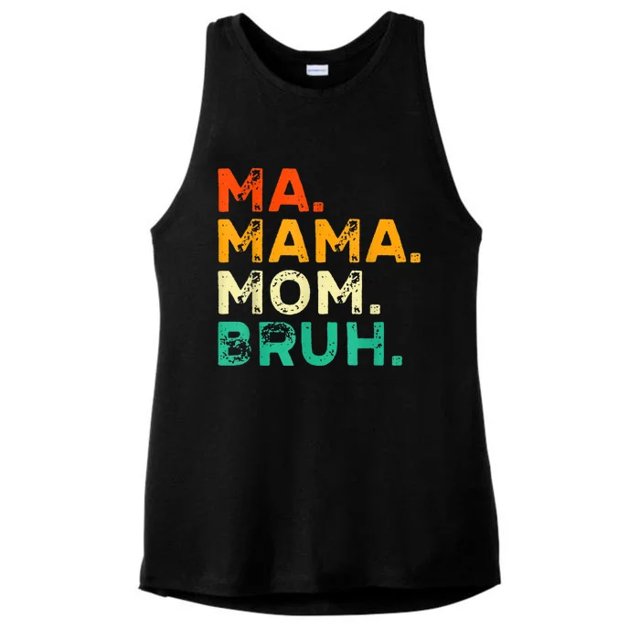 Vintage Ma Mama Mom Bruh Mommy Happy Mother's Day Ladies Tri-Blend Wicking Tank