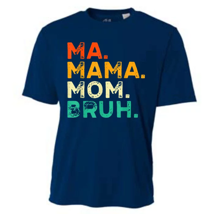 Vintage Ma Mama Mom Bruh Mommy Happy Mother's Day Cooling Performance Crew T-Shirt