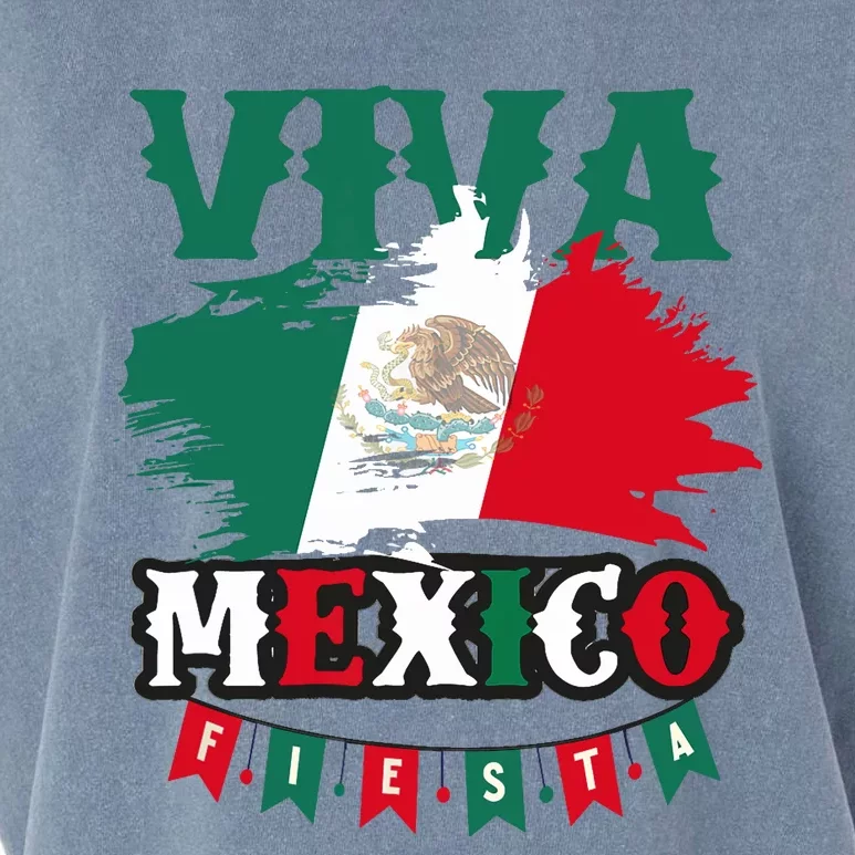 Viva Mexico Mexican Independence Day Garment-Dyed Women's Muscle Tee