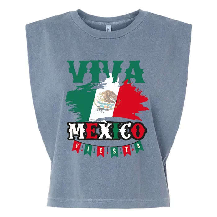 Viva Mexico Mexican Independence Day Garment-Dyed Women's Muscle Tee